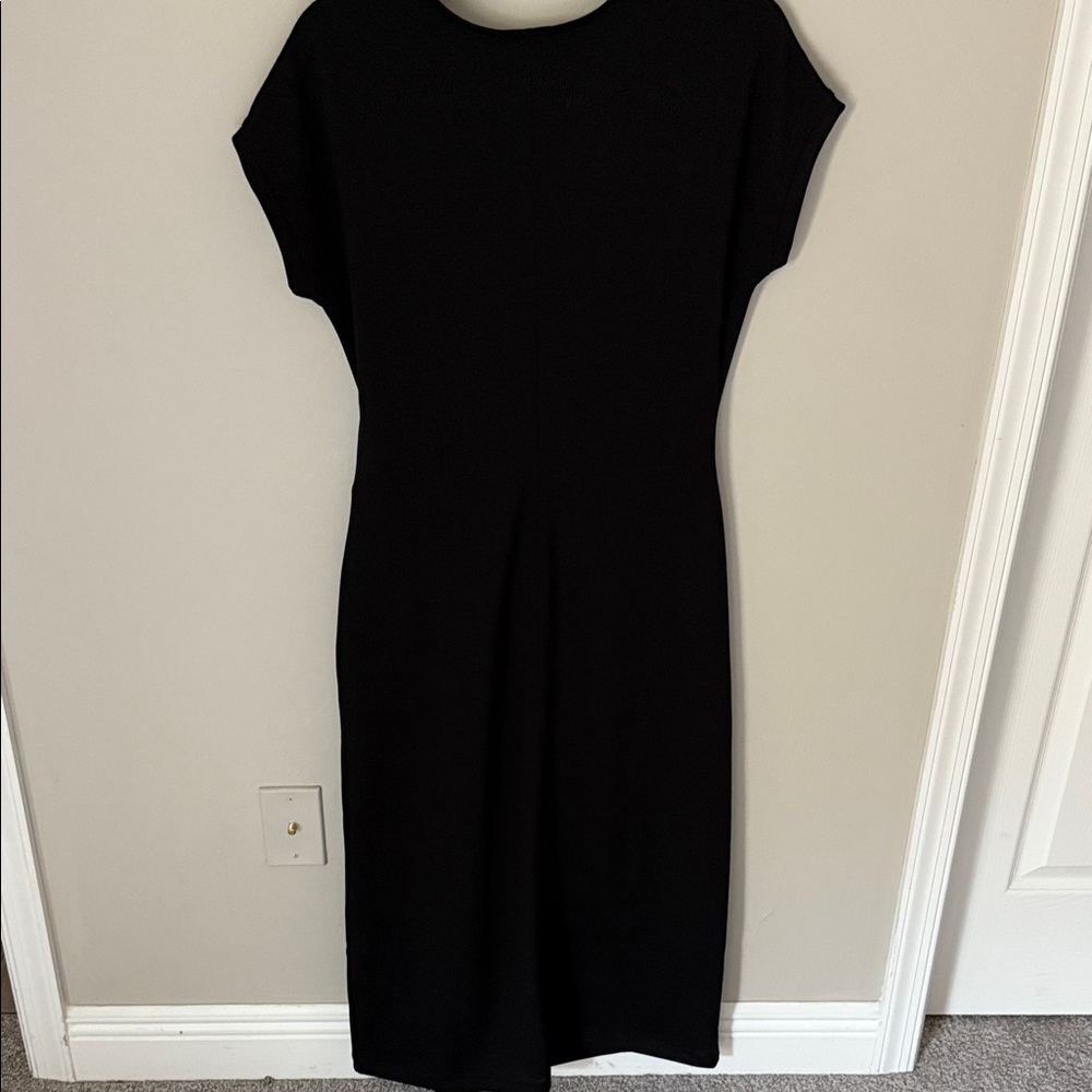 Nordstrom Black Midi Dress with Tie Waist - Picture 4 of 4